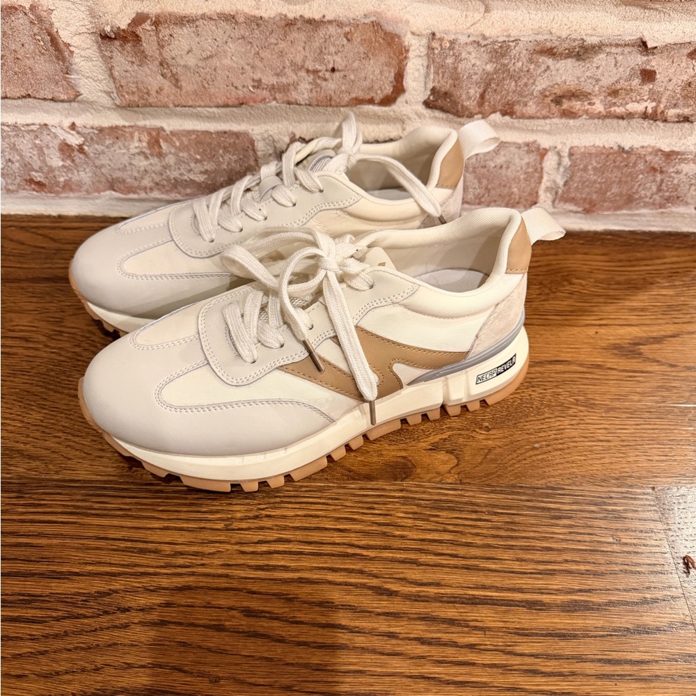 Beige and White Sneakers
